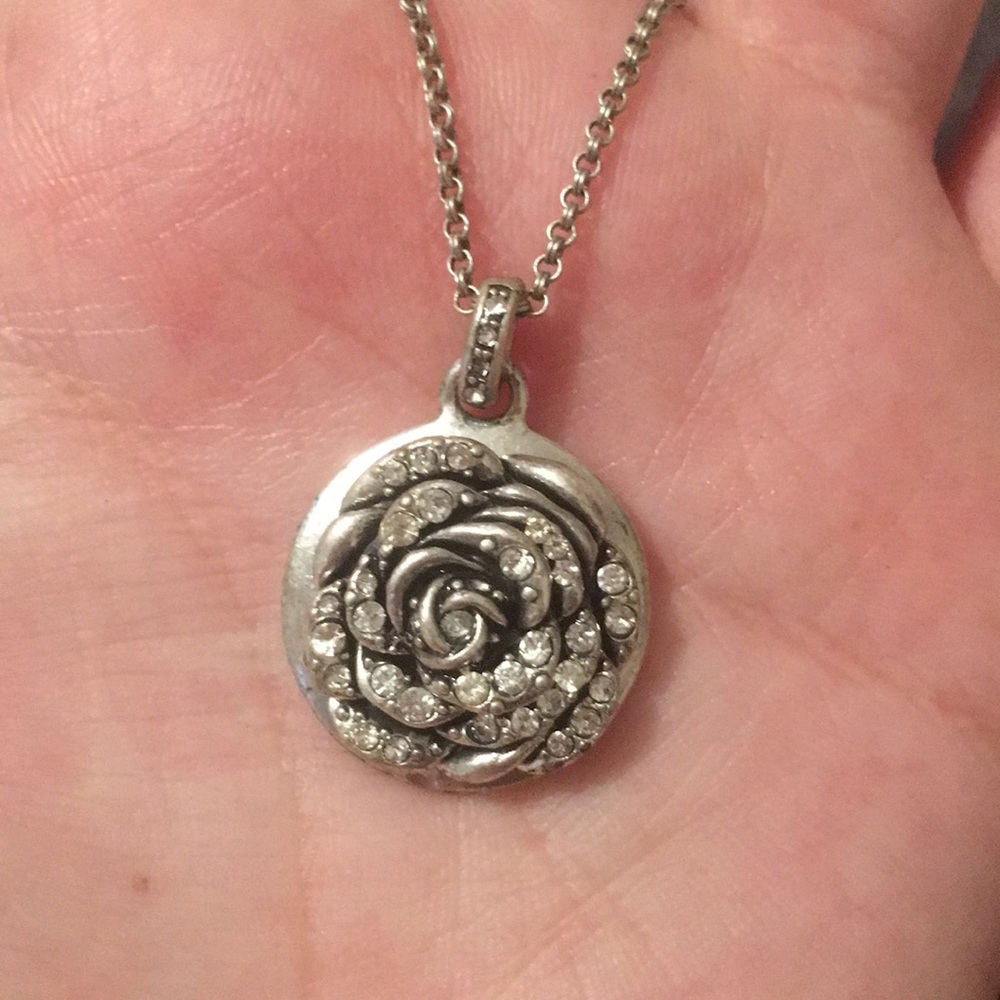 Fossil rose necklace